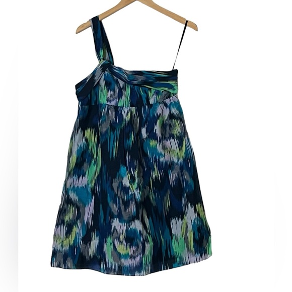 Loft Ann Taylor | NWT Silk blend one shoulder multi print sun dress size… - Picture 3 of 13